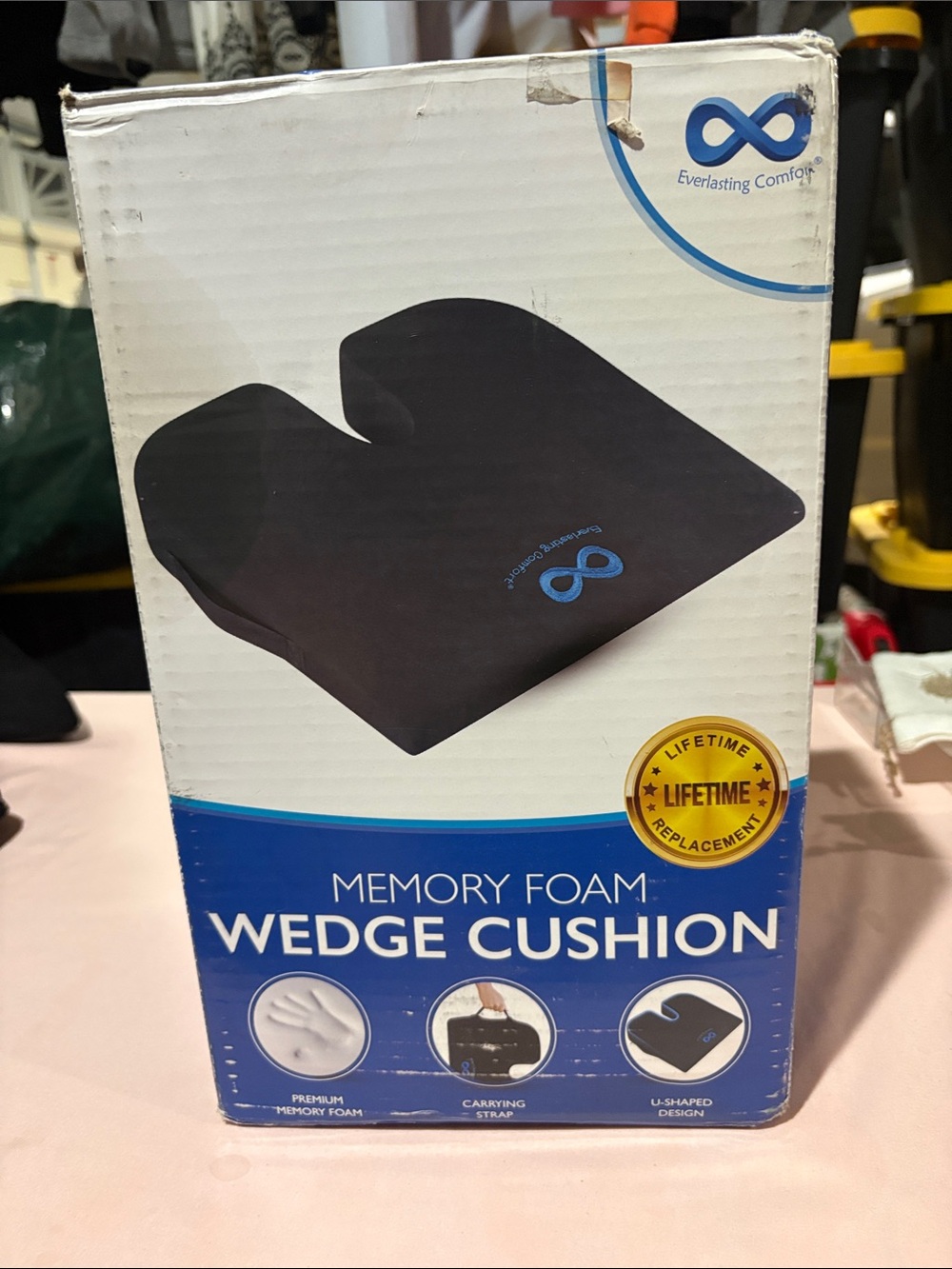 Source Unknown Black Memory Foam Wedge Cushion